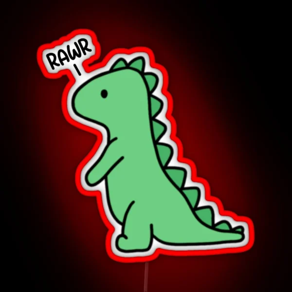 Rawr Dinosaur Small RGB Neon Sign