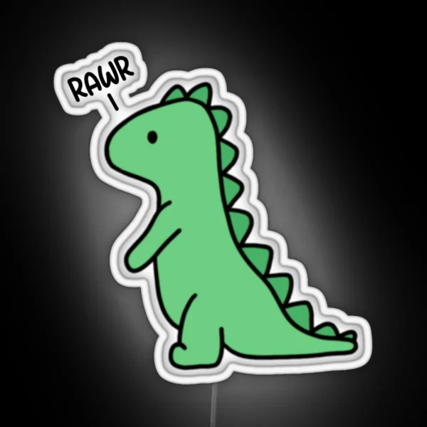 Rawr Dinosaur Small RGB Neon Sign