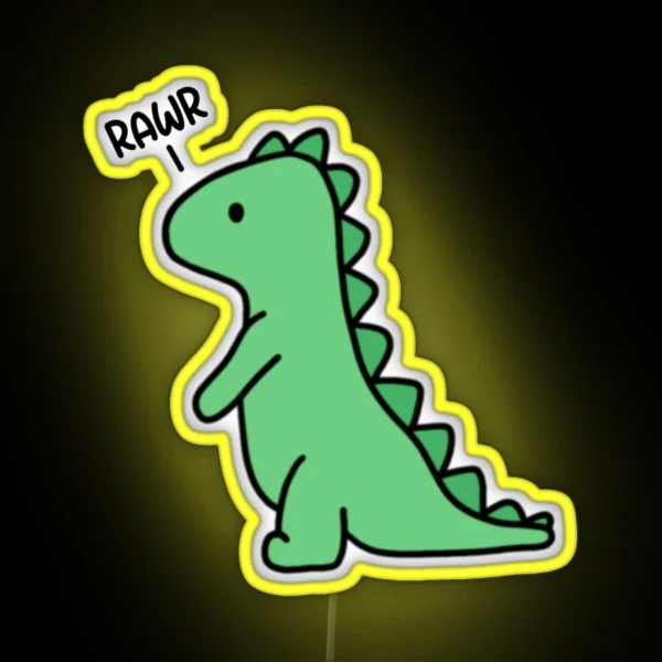 Rawr Dinosaur Small RGB Neon Sign