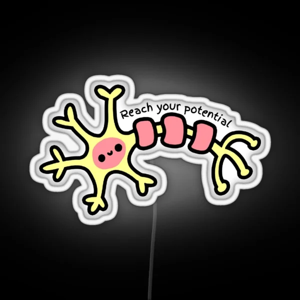 Reach Your Potential Cute Neuron Psychology Design RGB Neon Sign
