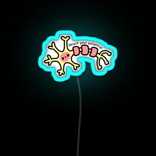 Reach Your Potential Cute Neuron Psychology RGB Neon Sign