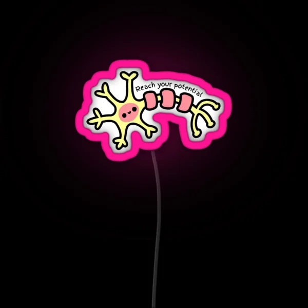 Reach Your Potential Cute Neuron Psychology RGB Neon Sign