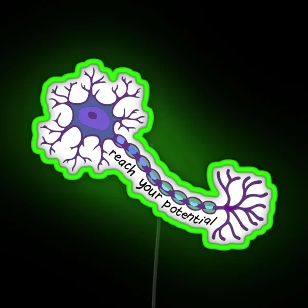 Reach Your Potential Neuron Brain Motivation RGB Neon Sign