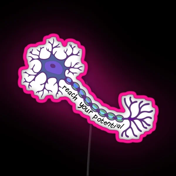 Reach Your Potential Neuron Brain Motivation RGB Neon Sign