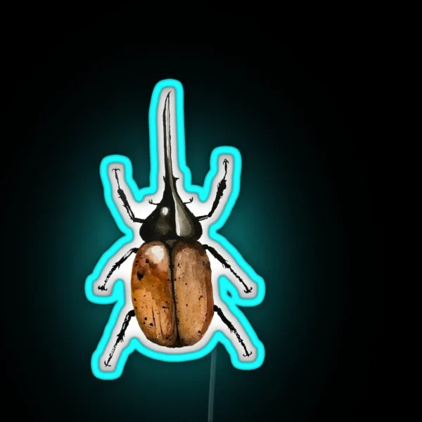 Realistic Beetle Nature Pretty RGB Neon Sign