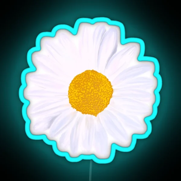 Realistic Daisy Flower RGB Neon Sign