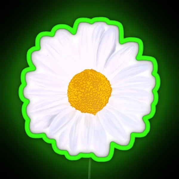 Realistic Daisy Flower RGB Neon Sign