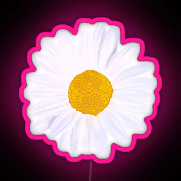 Realistic Daisy Flower RGB Neon Sign