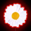 Realistic vibrant daisy flower design in radiant full color glow
