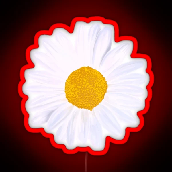 Realistic Daisy Flower RGB Neon Sign