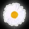 Vibrant glowing daisy flower in stunning full color neon design.