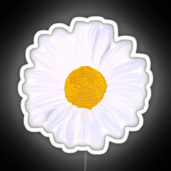 Realistic Daisy Flower RGB Neon Sign