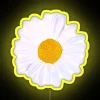 Vibrant realistic daisy flower LED sign with colorful RGB lighting