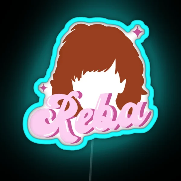 Reba Hair Cartoon Portrait RGB Neon Sign