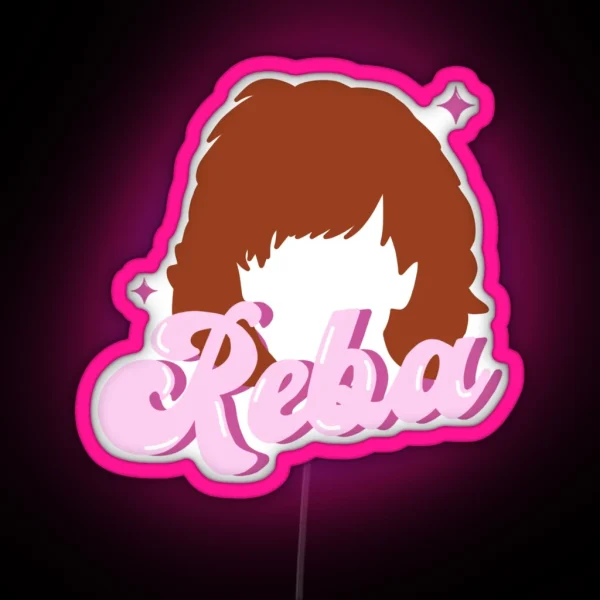 Reba Hair Cartoon Portrait RGB Neon Sign