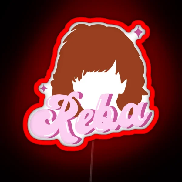 Reba Hair Cartoon Portrait RGB Neon Sign