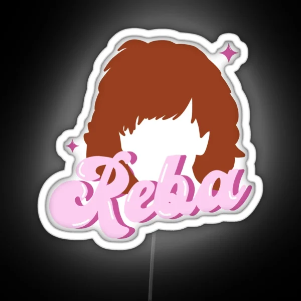 Reba Hair Cartoon Portrait RGB Neon Sign