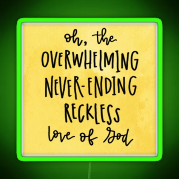 Reckless Love Yellow RGB Neon Sign