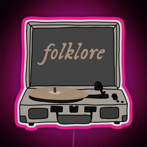 Record Player Folklore RGB Neon Sign