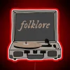 Vintage record player meets modern neon flair in this sign.