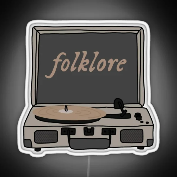 Record Player Folklore RGB Neon Sign