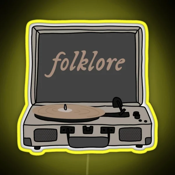 Record Player Folklore RGB Neon Sign