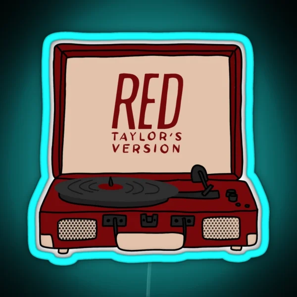 Record Player Red Taylor S Version RGB Neon Sign