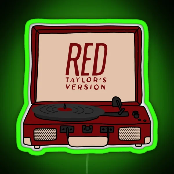 Record Player Red Taylor S Version RGB Neon Sign