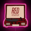 Groovy Retro Vinyl Music Player Neon Sign with Colorful RGB Accents