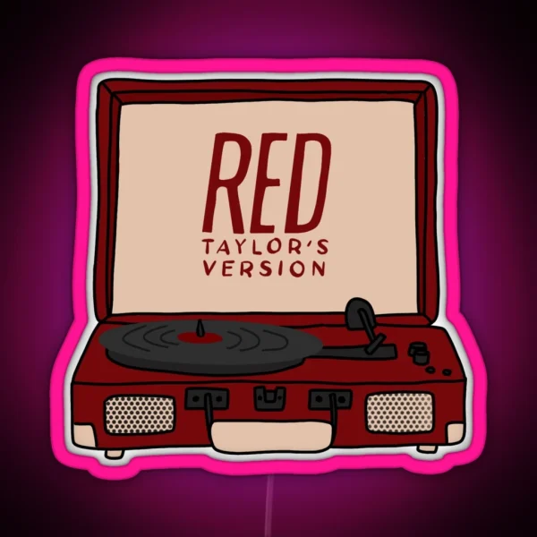 Record Player Red Taylor S Version RGB Neon Sign