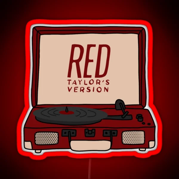 Record Player Red Taylor S Version RGB Neon Sign