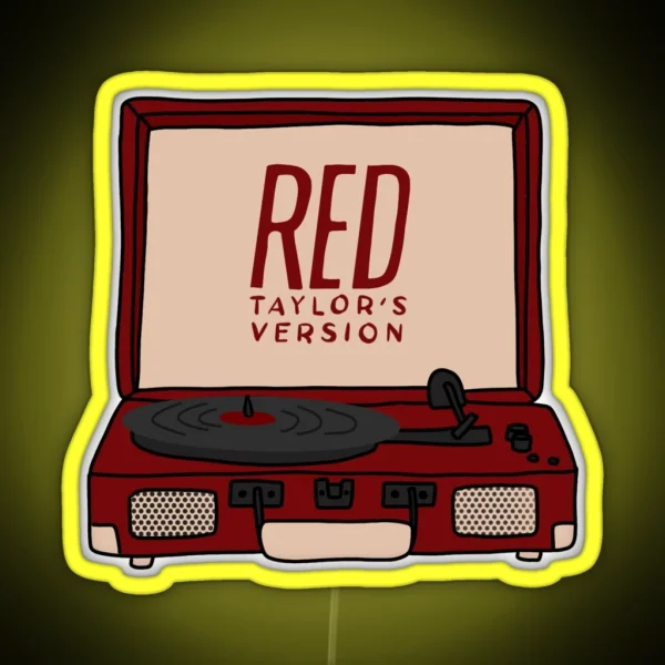 Record Player Red Taylor S Version RGB Neon Sign