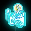 Neon recovery letters and dove symbol inspirational mental health signage