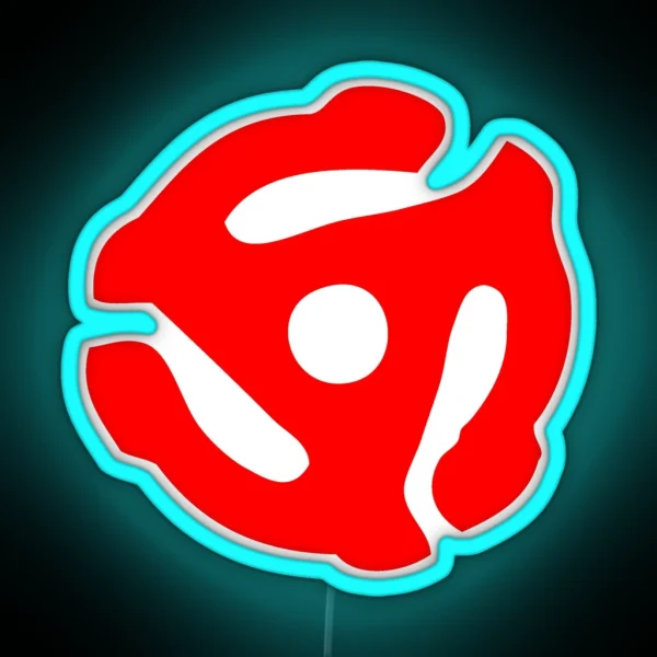 Red 45 Vinyl Record Symbol RGB Neon Sign