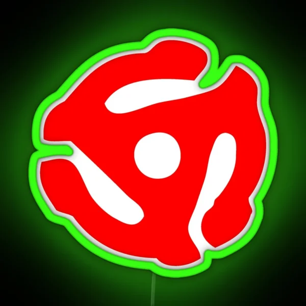 Red 45 Vinyl Record Symbol RGB Neon Sign