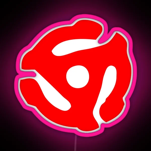 Red 45 Vinyl Record Symbol RGB Neon Sign