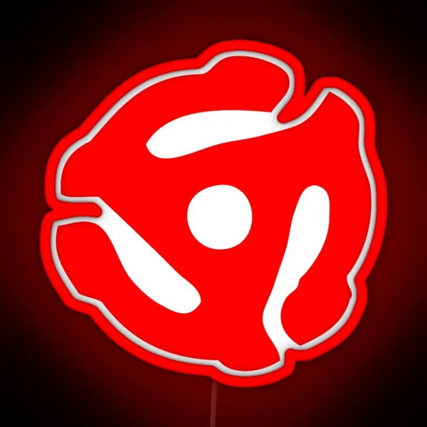 Red 45 Vinyl Record Symbol RGB Neon Sign