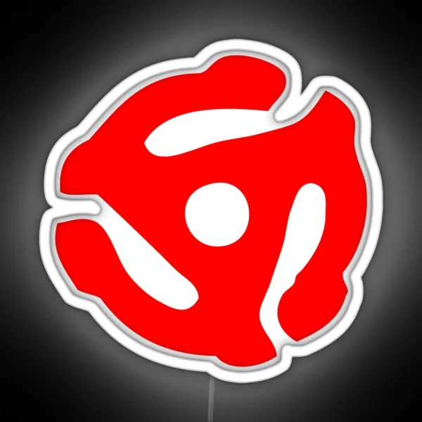 Red 45 Vinyl Record Symbol RGB Neon Sign