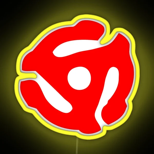 Red 45 Vinyl Record Symbol RGB Neon Sign