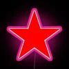 Vibrant Red Five-Pointed Star RGB Neon Sign with Bright Glowing Effect