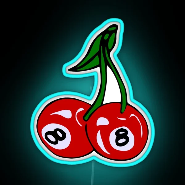 Red 8 Ball Cherries RGB Neon Sign