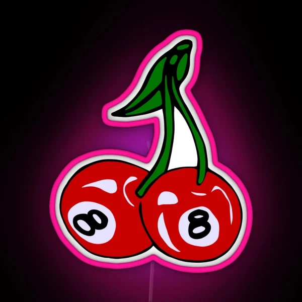 Red 8 Ball Cherries RGB Neon Sign