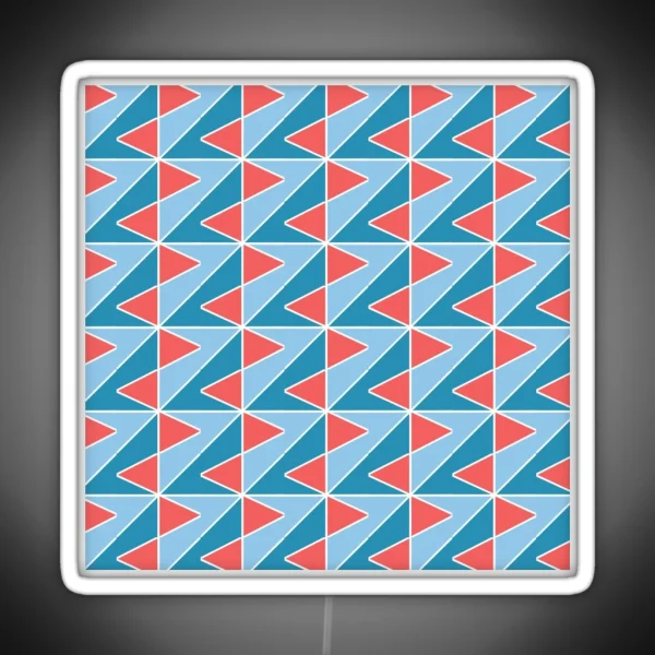 Red And Blue Mid Century Modern Pattern RGB Neon Sign