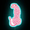Vibrant Red & Pink Cheetah Leopard Neon Sign For Home Decor