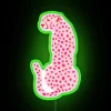 Vibrant Red and Pink Cheetah Leopard Pattern Neon Sign Decoration Accent