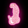 Vibrant Red and Pink Cheetah Leopard Pattern Neon LED Sign