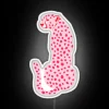 Vibrant RGB Neon Sign featuring Red and Pink Cheetah Leopards.
