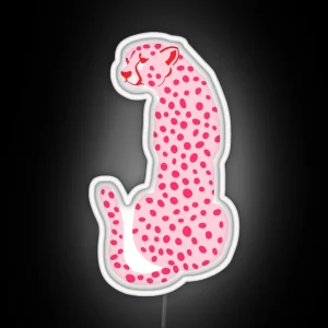 Red And Pink Cheetah Leopard RGB Neon Sign