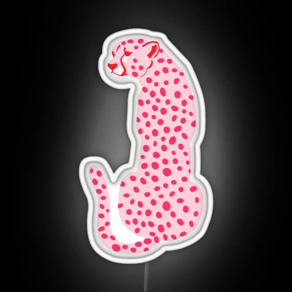 Red And Pink Cheetah Leopard RGB Neon Sign