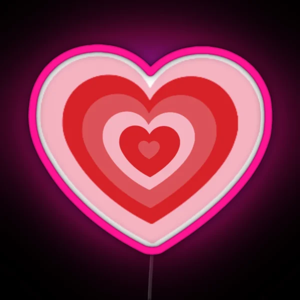Red And Pink Hearts RGB Neon Sign